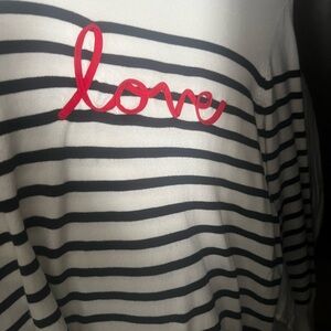 Striped Shirt with Red 'Love' Detail
